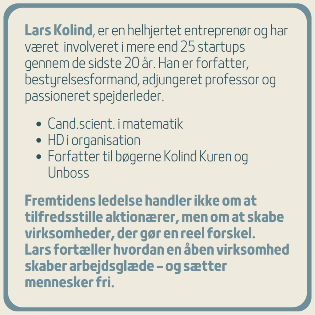Lars Kolind - taler på Arbejdsglæde Live! LEGOLAND 2026